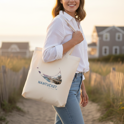 Nantucket Tote Bag | Easy Street Harbor Sunset Coastal Design