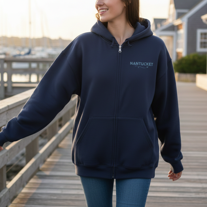 Nantucket Zip-Up Hoodie | Easy Street Harbor Coastal Sweatshirt