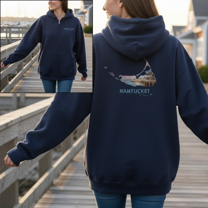 Nantucket Zip-Up Hoodie | Easy Street Harbor Coastal Sweatshirt