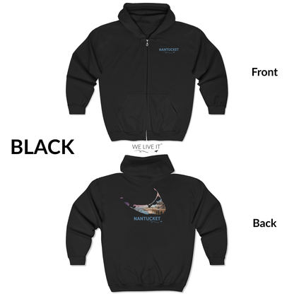 Nantucket Zip-Up Hoodie | Easy Street Harbor Coastal Sweatshirt