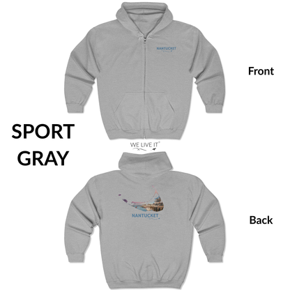 Nantucket Zip-Up Hoodie | Easy Street Harbor Coastal Sweatshirt