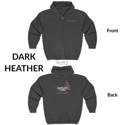 Nantucket Zip-Up Hoodie | Easy Street Harbor Coastal Sweatshirt