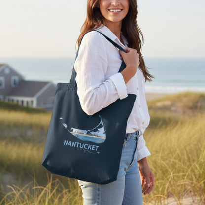 Nantucket Tote Bag | Brant Point Lighthouse & Harbor Coastal Design
