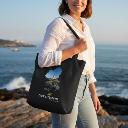 Cape Elizabeth Tote Bag | Portland Head Light & Harbor Waterfront Scene