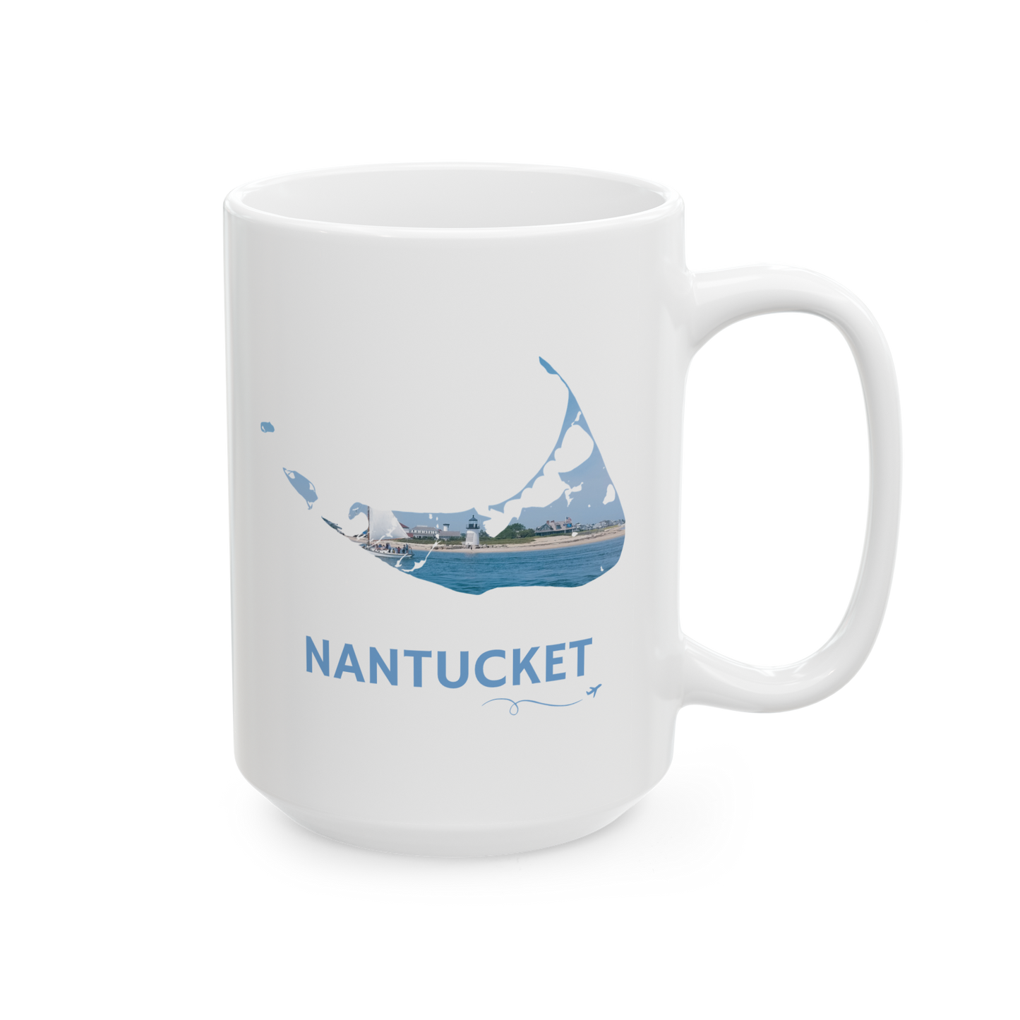 Nantucket Brant Point Lighthouse Mug | Coastal Sailboat Design