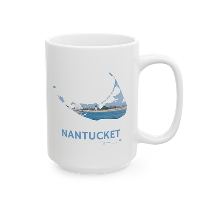 Nantucket Brant Point Lighthouse Mug | Coastal Sailboat Design